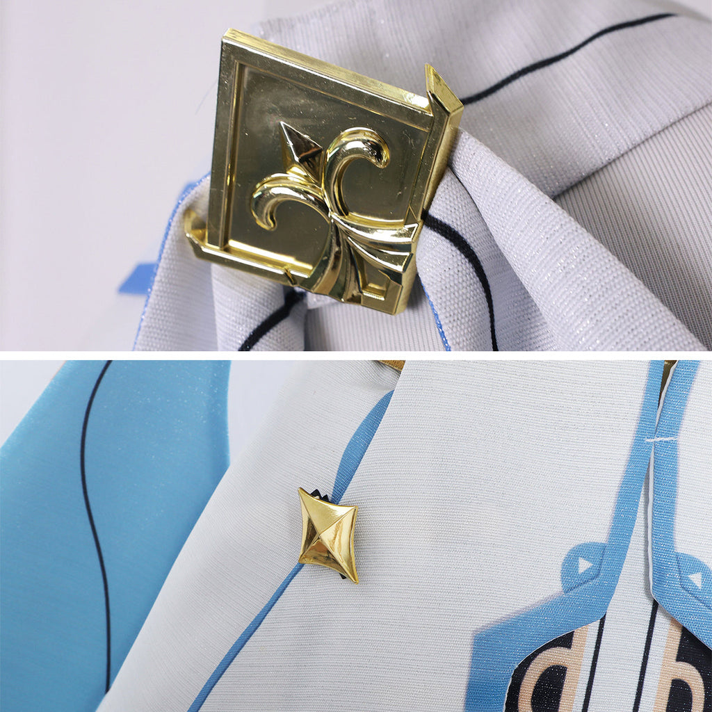 Genshin Impact Lumine Blue and White Edition Cosplay Costume