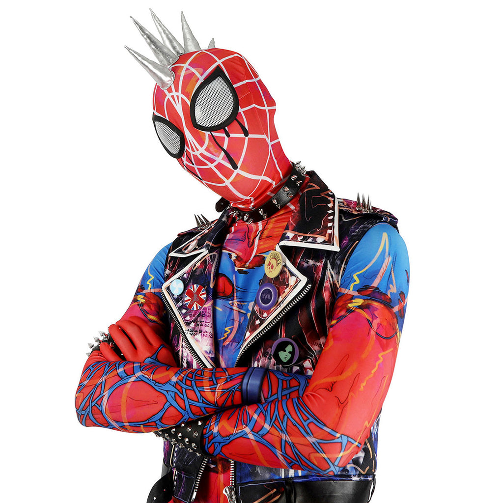 Spider-Verse Spider-Punk Hobie Cosplay Costume with Wig