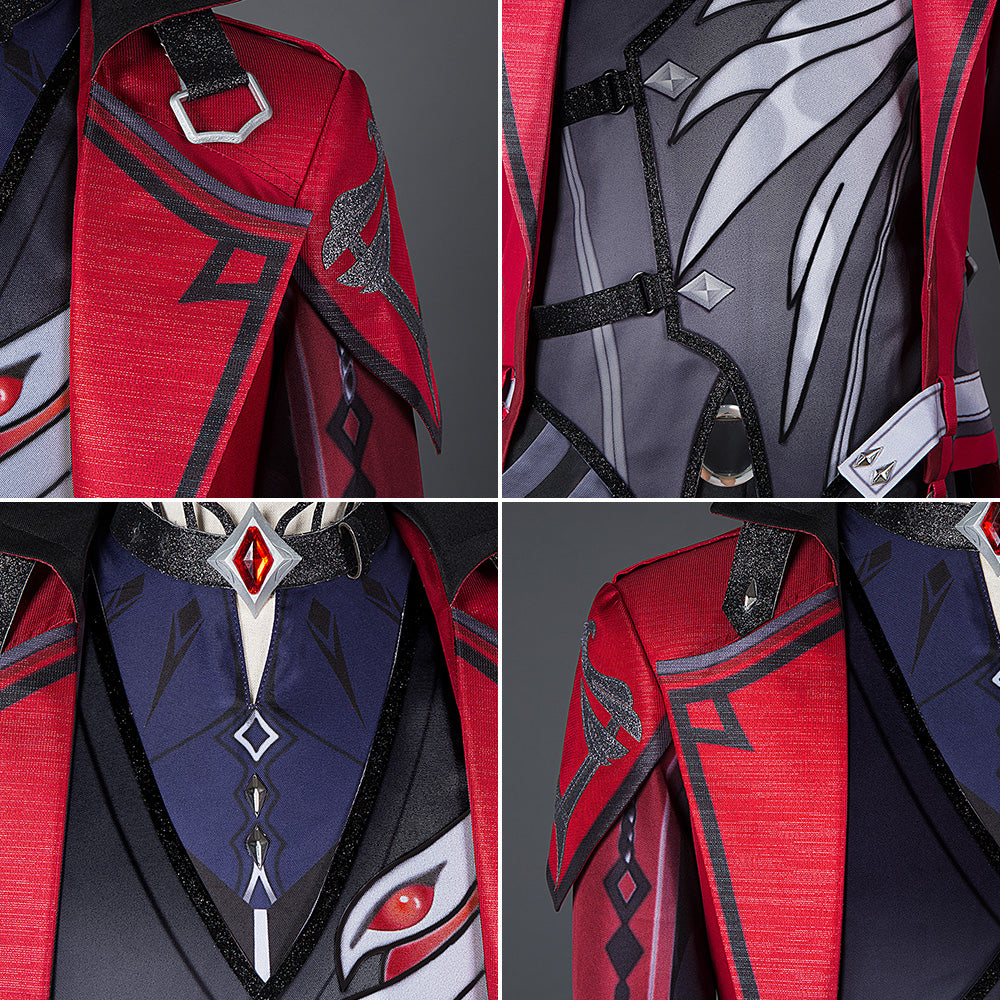 Genshin Impact Red Dead of Night Diluc Cosplay Costume