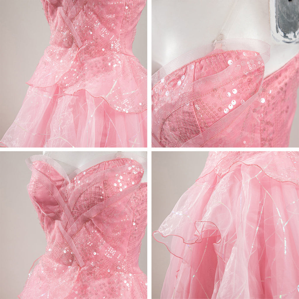 Wicked (2024) Glinda Pink Dress Cosplay Costume