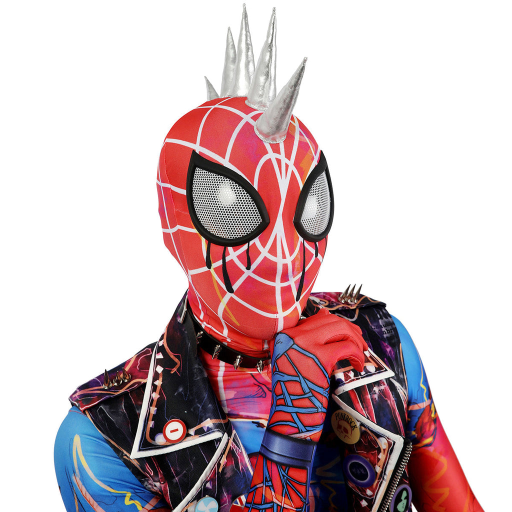 Spider-Verse Spider-Punk Hobie Cosplay Costume with Wig