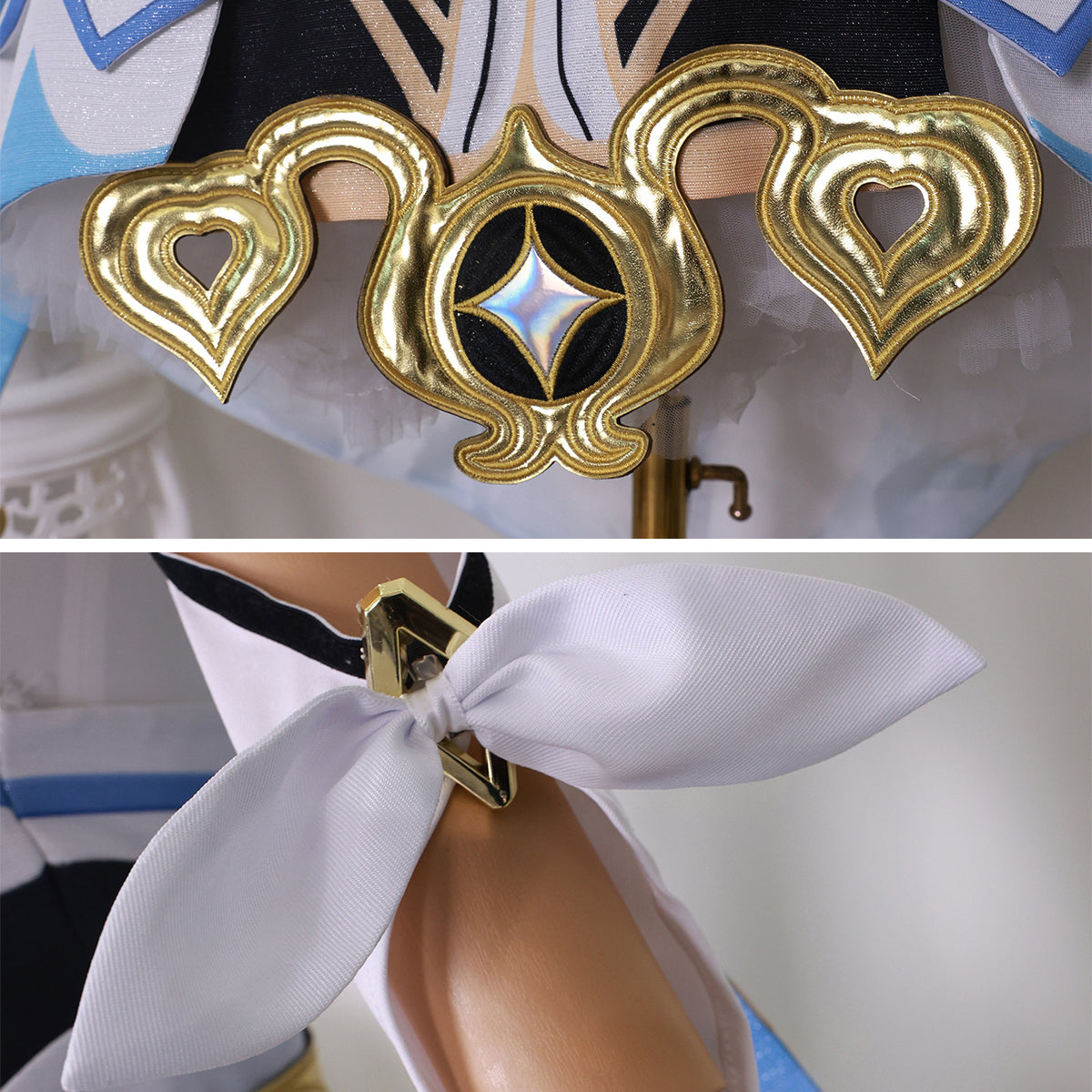 Genshin Impact Lumine Blue and White Edition Cosplay Costume