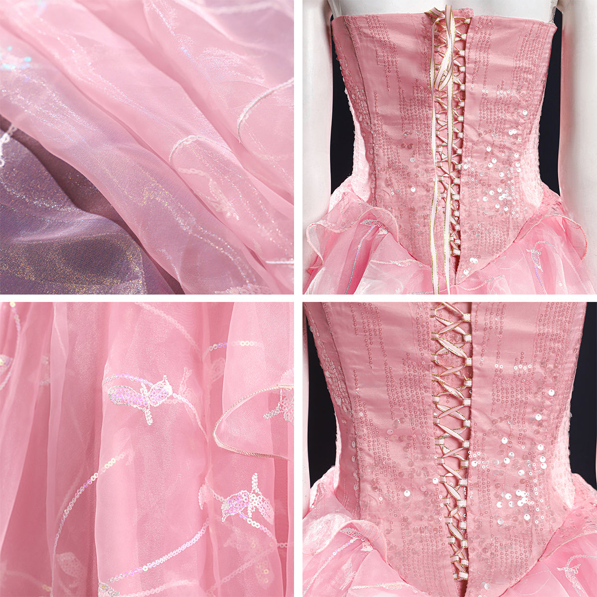 Wicked (2024) Glinda Cosplay Costume