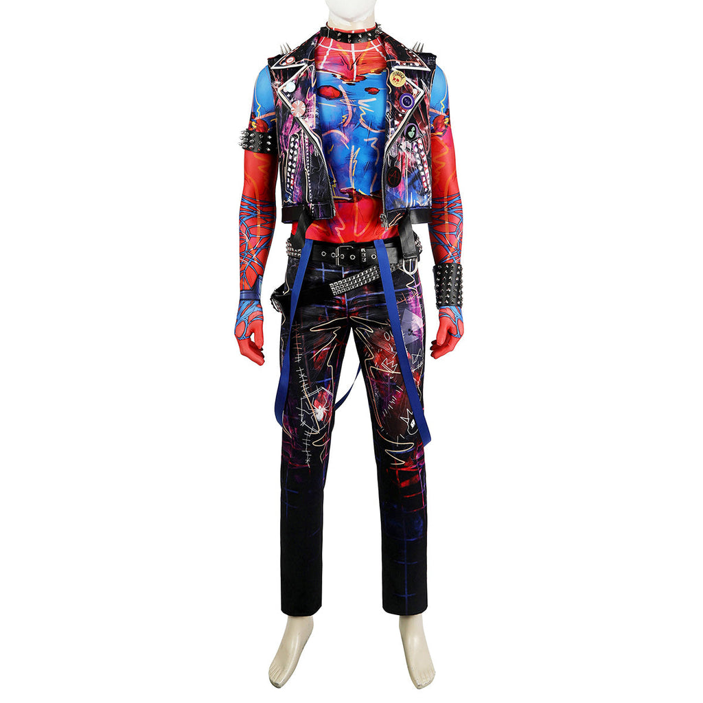 Spider-Verse Spider-Punk Hobie Cosplay Costume with Wig