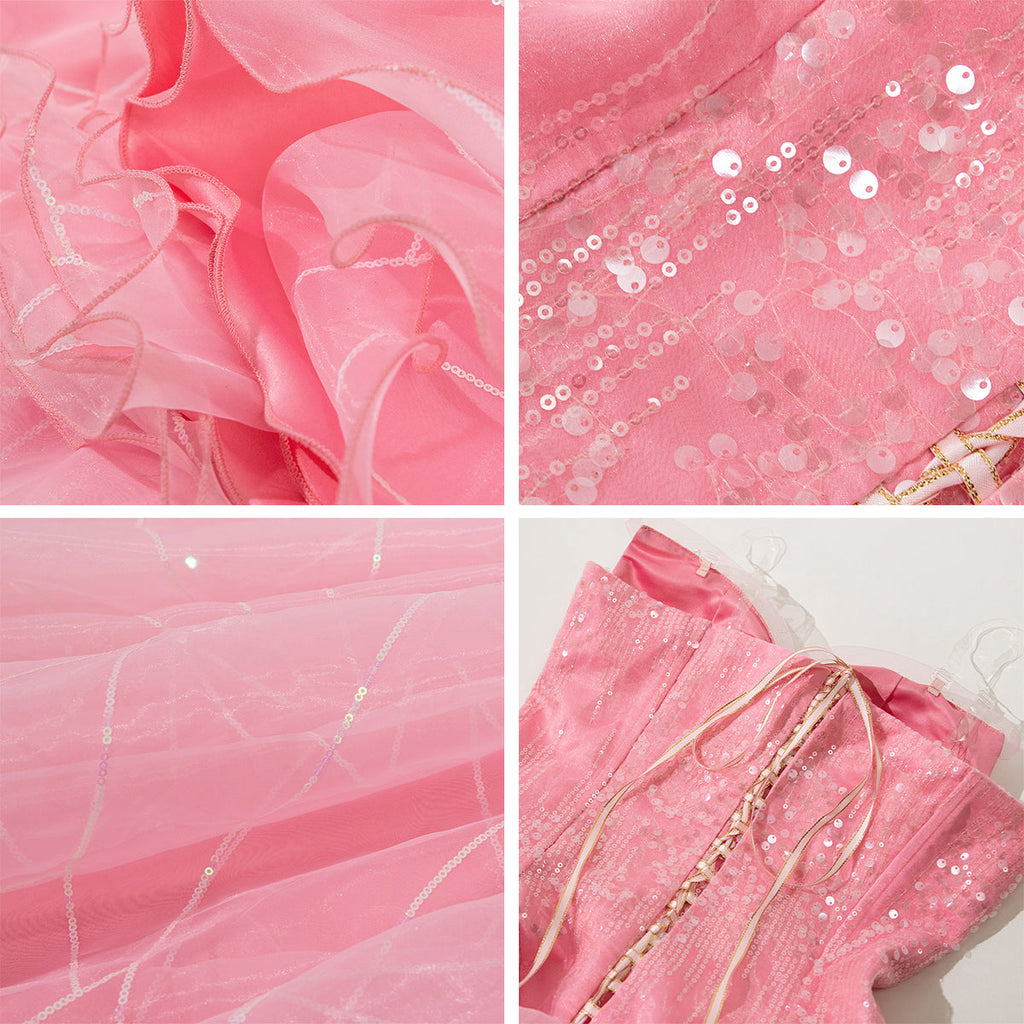 Wicked (2024) Glinda Pink Dress Cosplay Costume