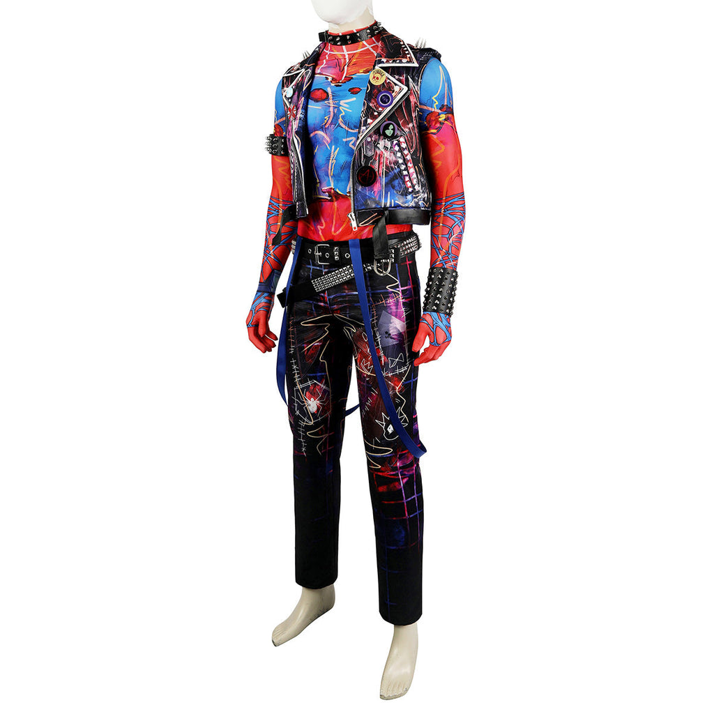Spider-Verse Spider-Punk Hobie Cosplay Costume with Wig
