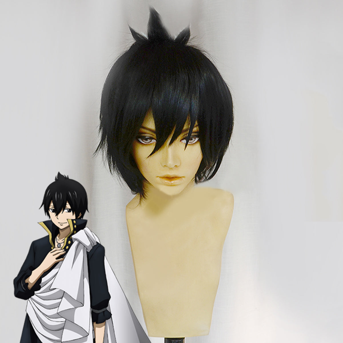 Fairy Tail The Black Wizard Zeref Dragneel Black Cosplay Wig