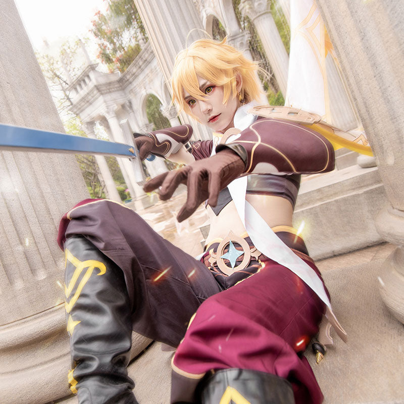 Genshin Impact Aether Male Traveler Cosplay Costume