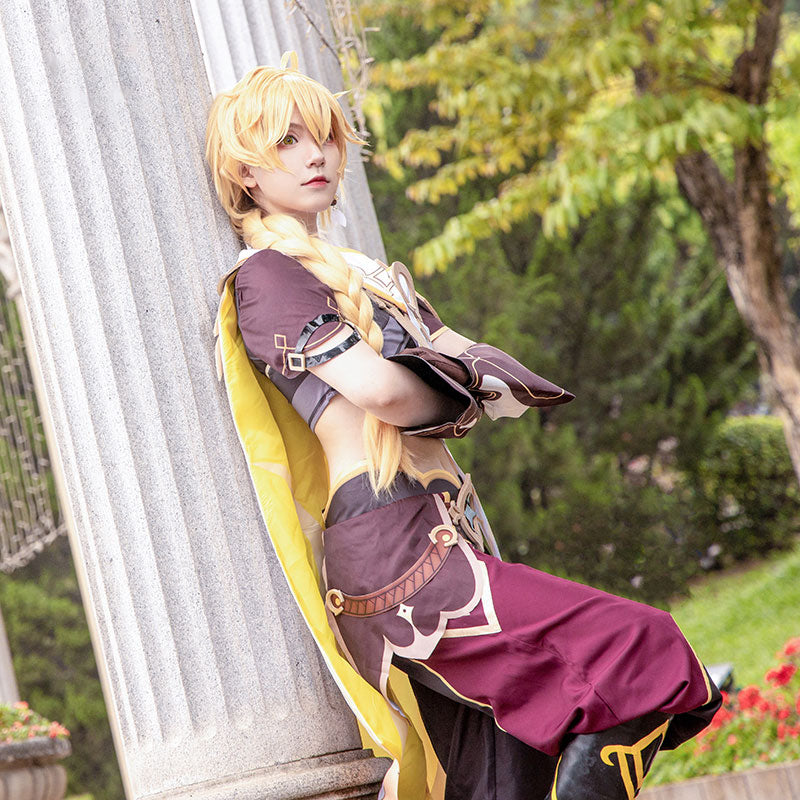 Genshin Impact Aether Male Traveler Cosplay Costume