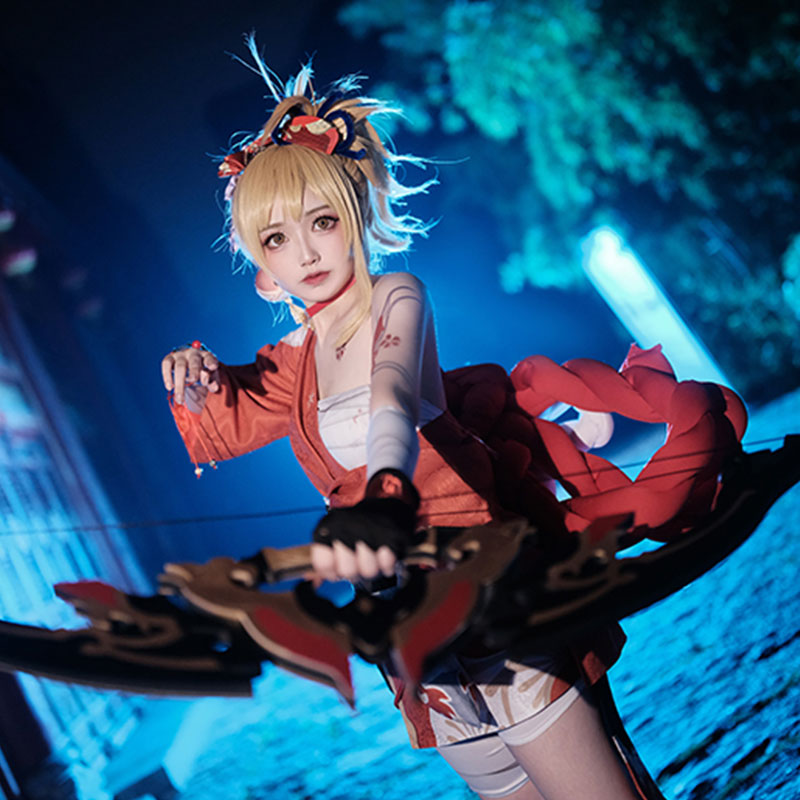 Genshin Impact Yoimiya Cosplay Costume