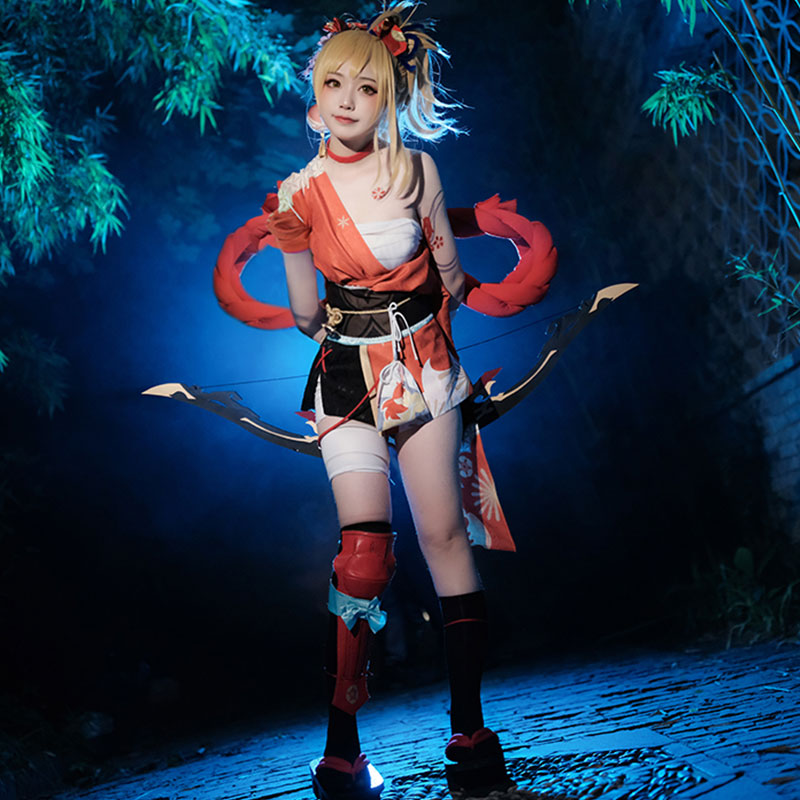 Genshin Impact Yoimiya Cosplay Costume