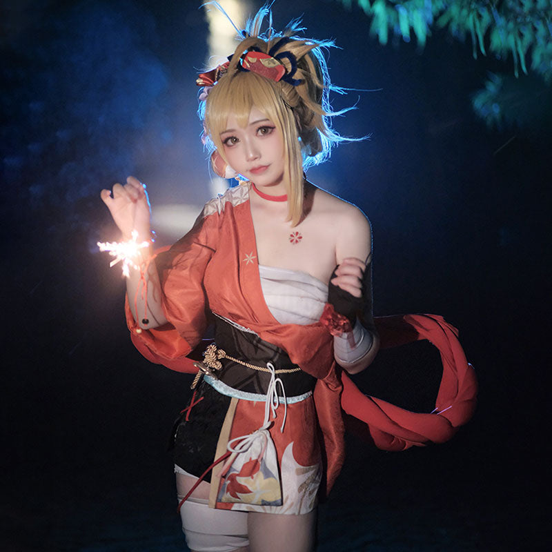 Genshin Impact Yoimiya Cosplay Costume