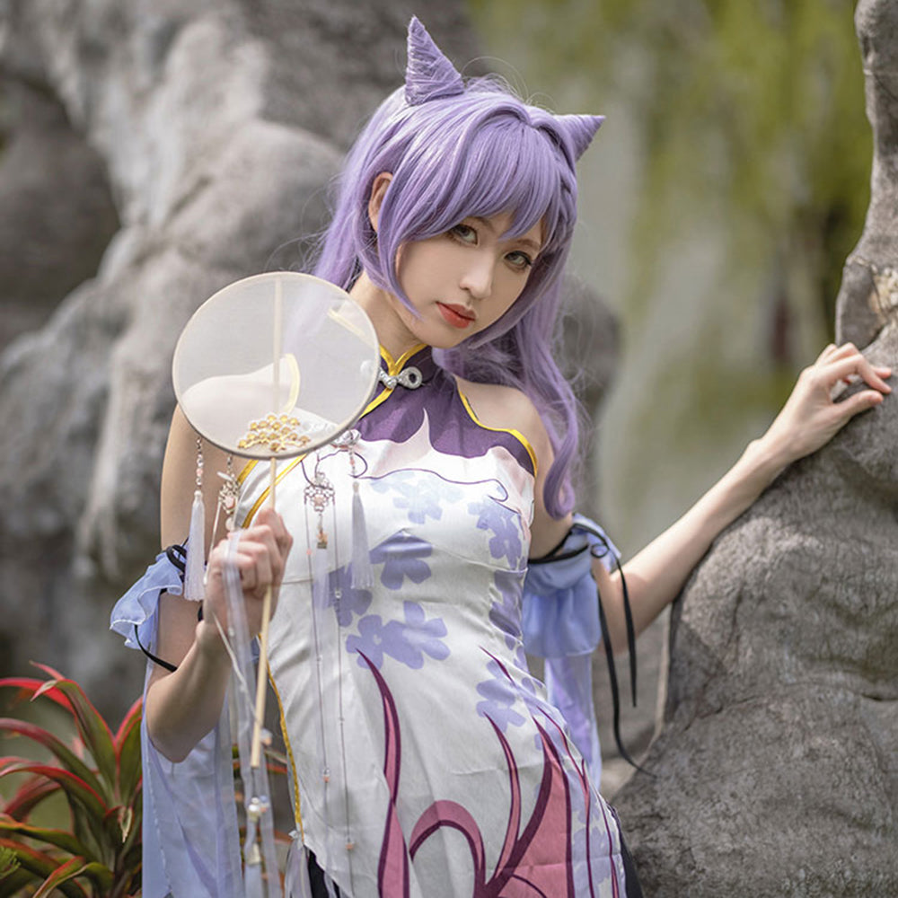 Keqing from Genshin Impact Cheongsam Cosplay Costume