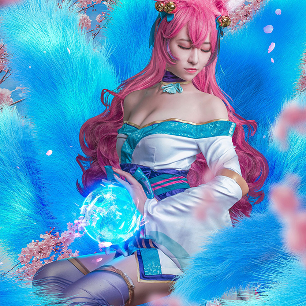 League of Legends LOL Spirit Blossom Ahri Halloween Cosplay Costume