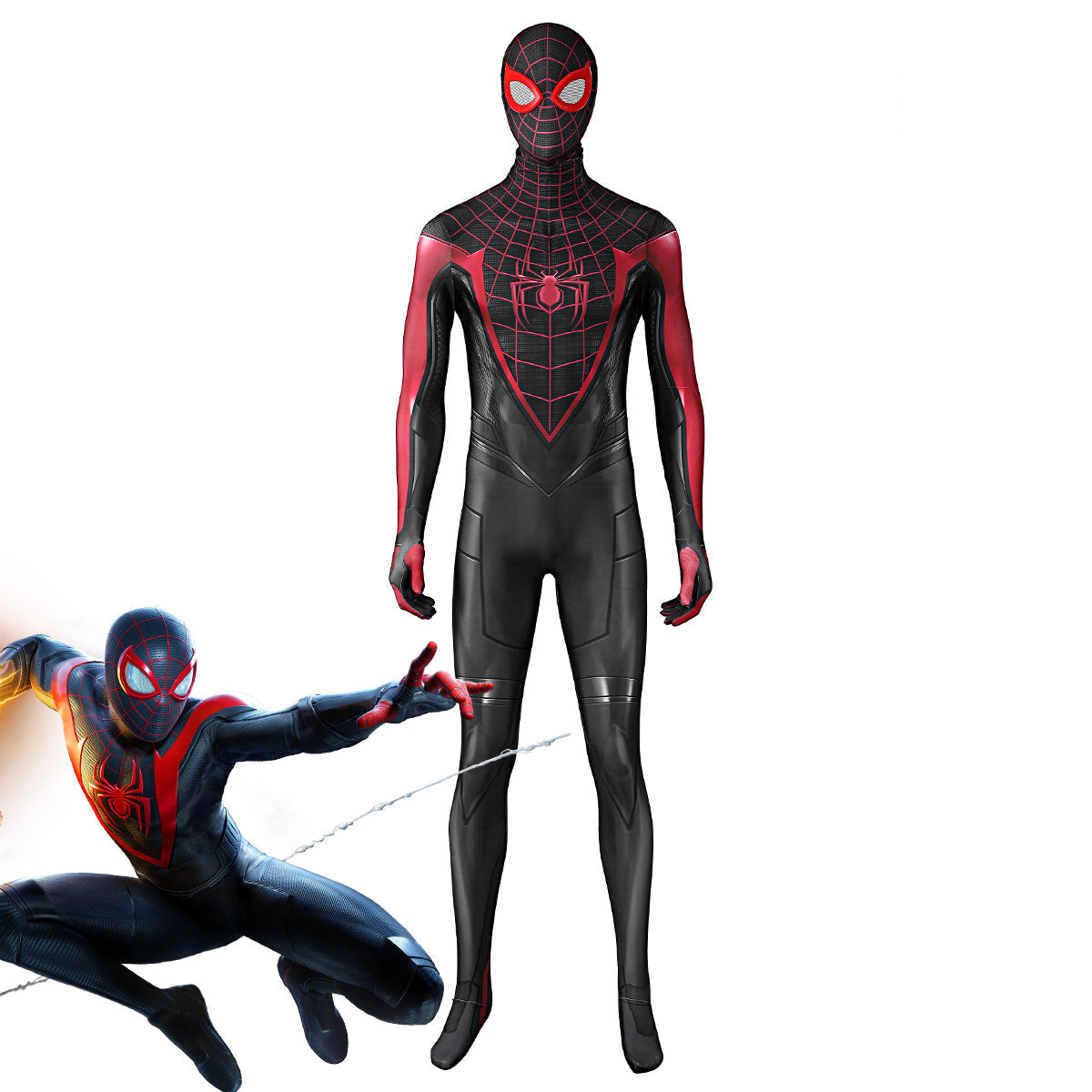 Marvel PS5 Spider-man 2 Miles Morales New Jumpsuit Zentai Cosplay Costume