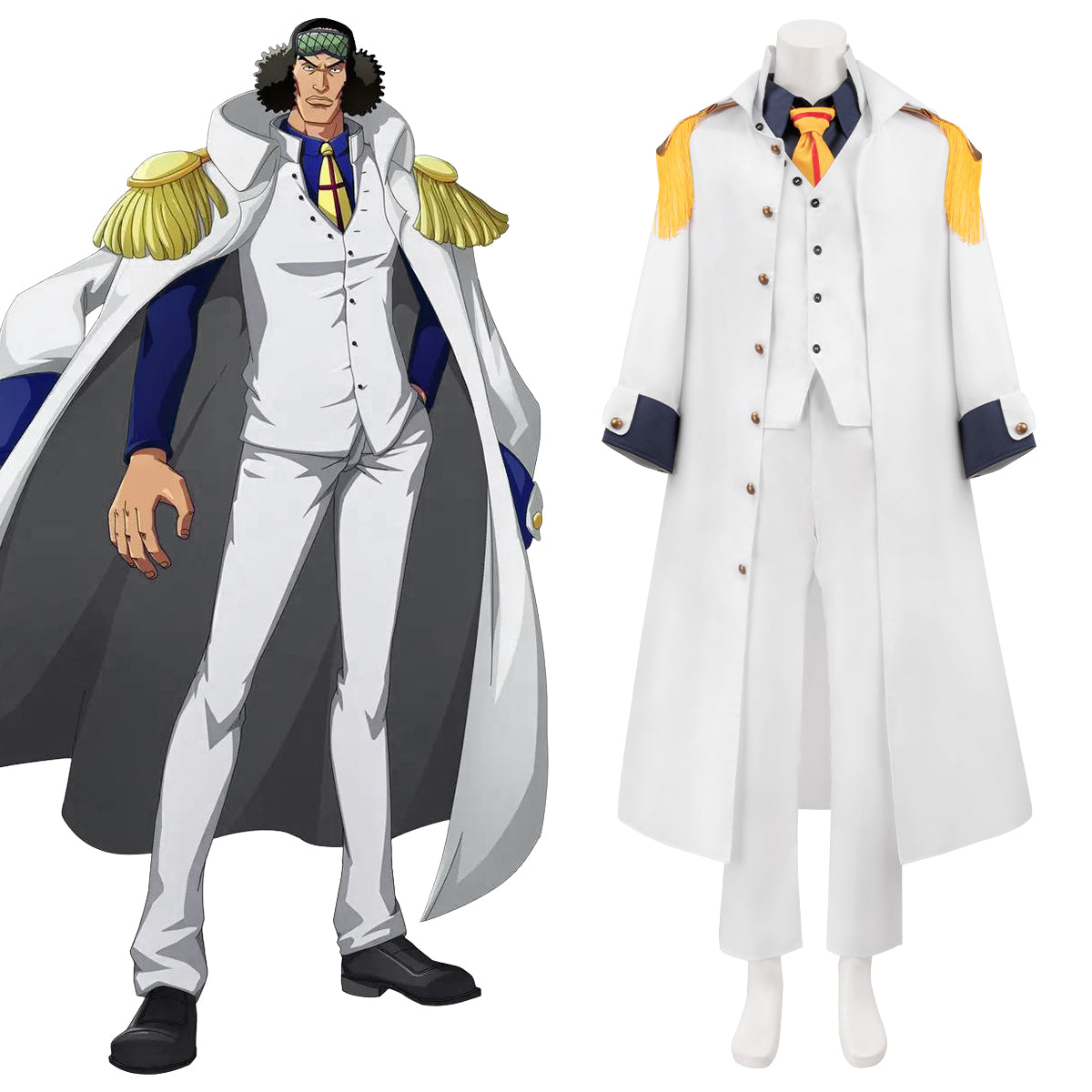 One piece Aokiji Kuzan Navy Admiral Uniform Cosplay Costume