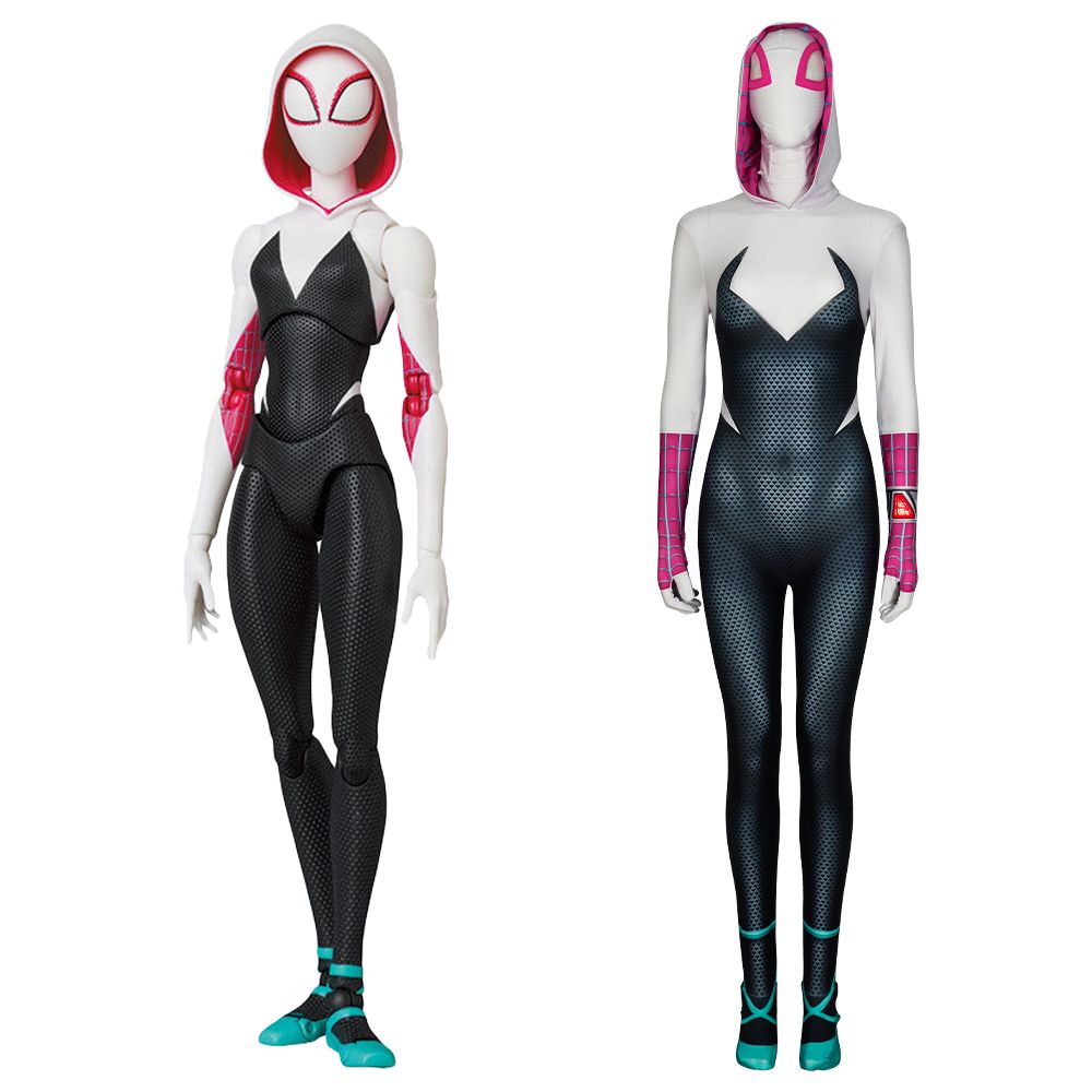 Across the Spider-Verse Gwen Stacy Cosplay Jumpsuit and Mask
