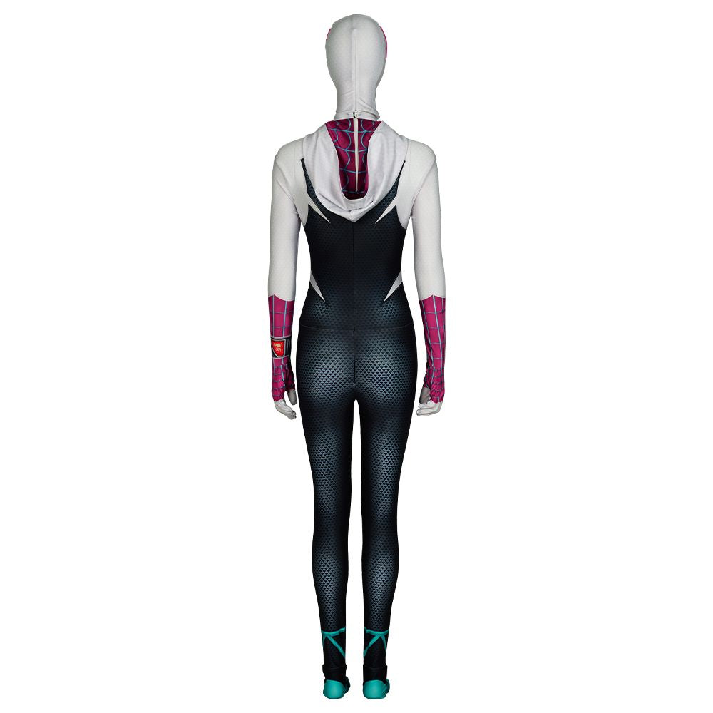Across the Spider-Verse Gwen Stacy Cosplay Jumpsuit and Mask