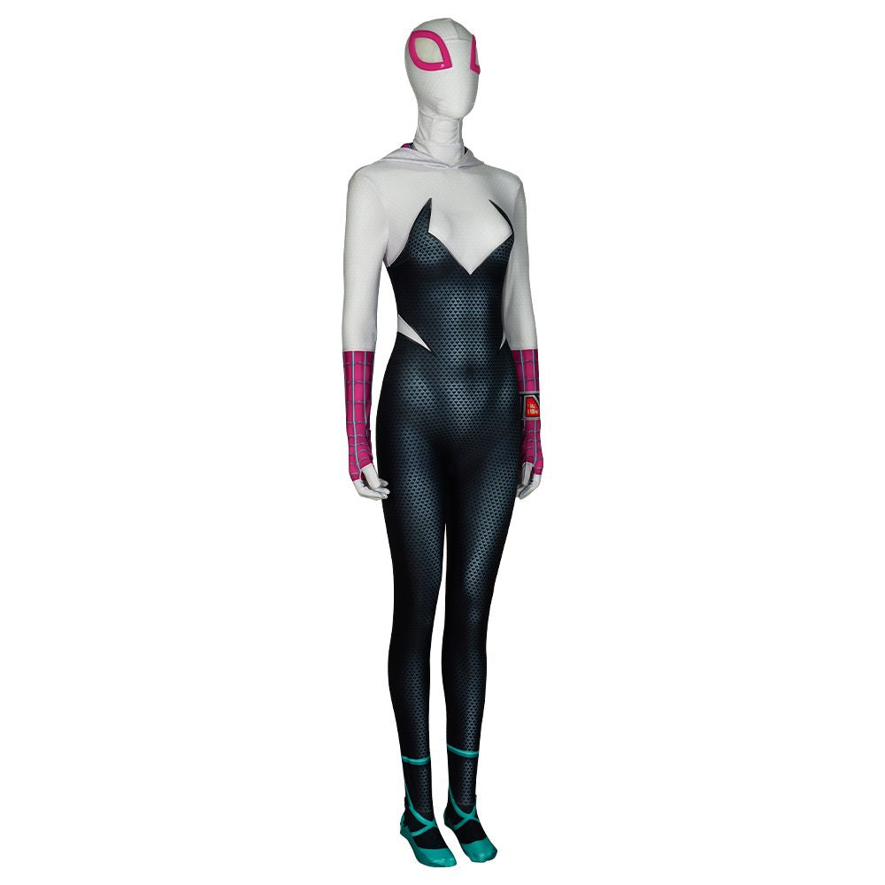Across the Spider-Verse Gwen Stacy Cosplay Jumpsuit and Mask