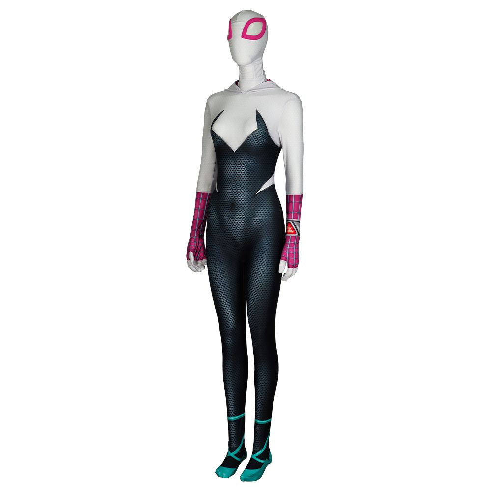 Across the Spider-Verse Gwen Stacy Cosplay Jumpsuit and Mask