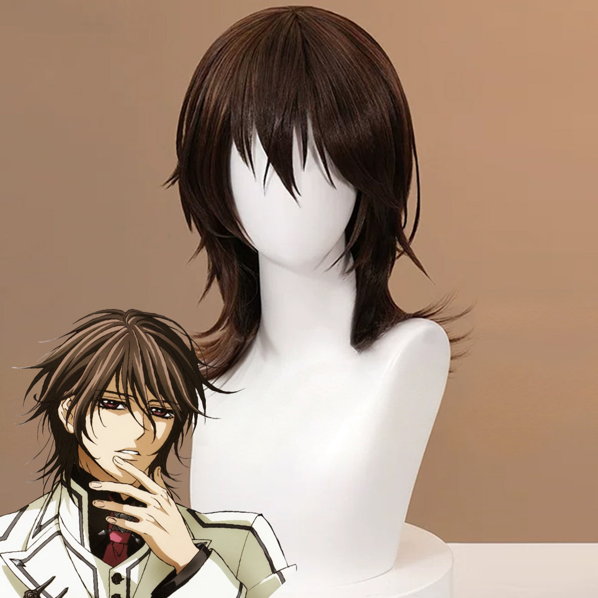 Vampire Knight Kuran Kaname Brown Cosplay Wig