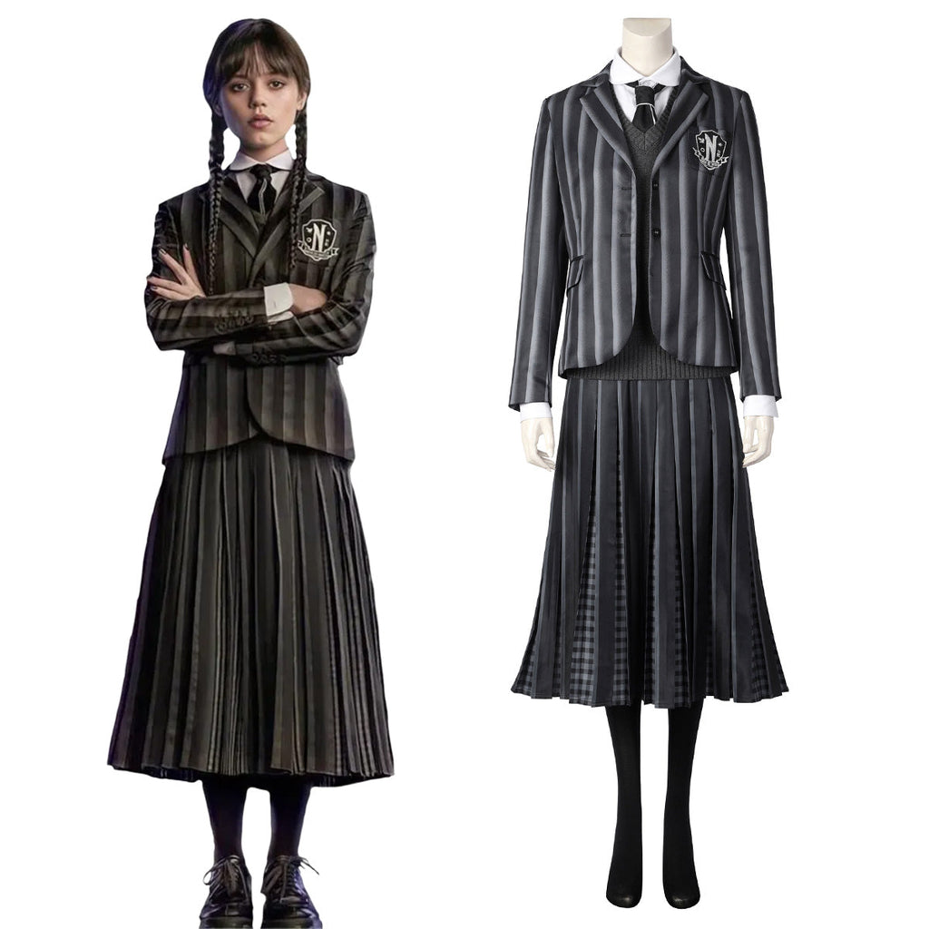 Wednesday Addams Black Uniform Cosplay Costume