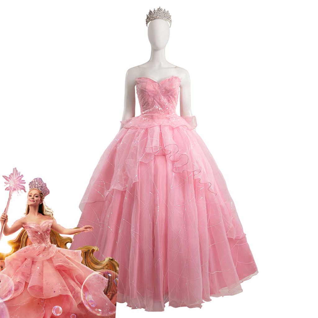 Wicked (2024) Glinda Pink Dress Cosplay Costume