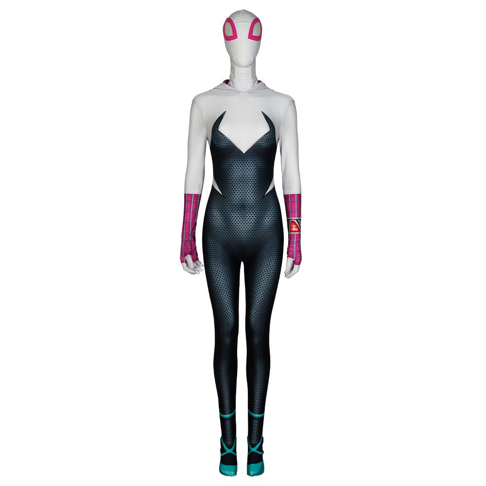 Across the Spider-Verse Gwen Stacy Cosplay Jumpsuit and Mask